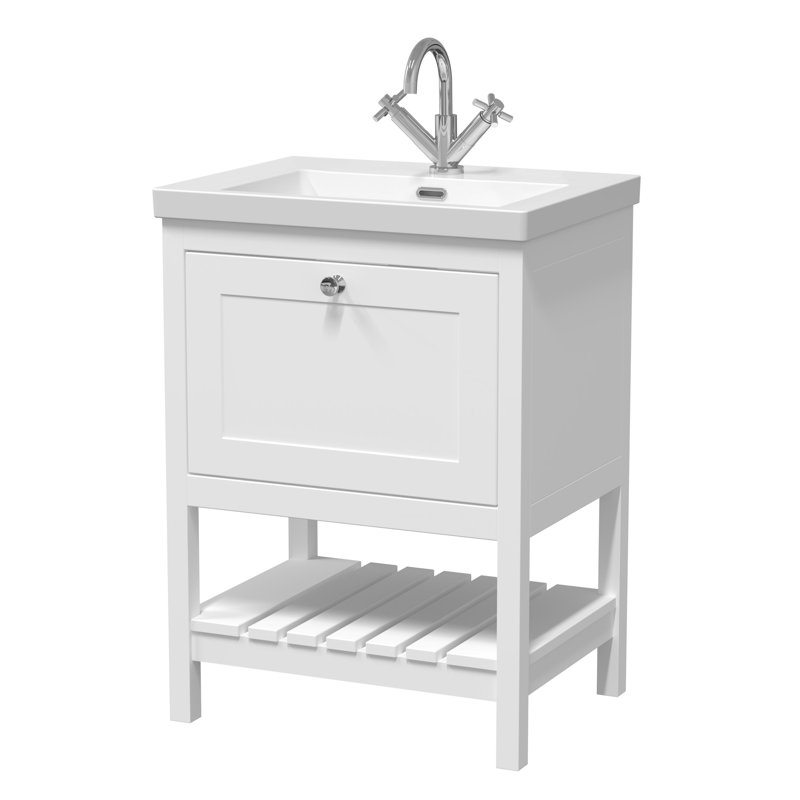 Bexley Bathroom Vanity, Pure White, 61.3cm W