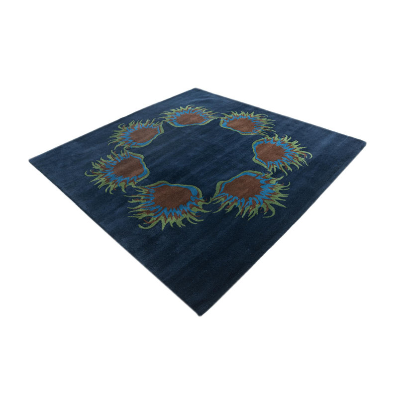 Tapis carré bleu marine Noell