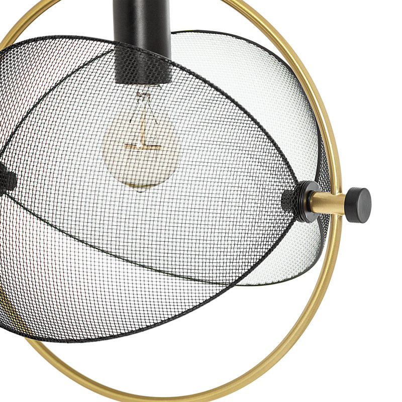 Luminaire suspendu linéaire moderne 1 lumière noir et or 14,625 "L 14,625" Keegon