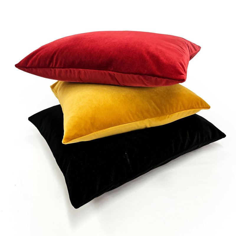 Rose Blush Velvet Square Throw Pillow with Polyfill Insert