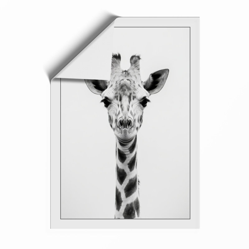 Giraffe Portrait Modern - Framed Print, Unframed, A2 - 59.4 x 42.0 cm