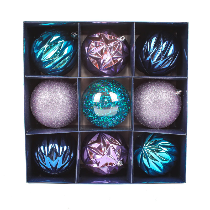 Soild Ball Ornament Set, Purple