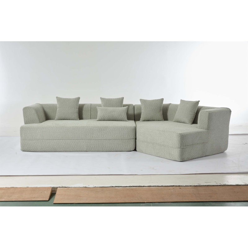  Boucle Sofa, Light Green
