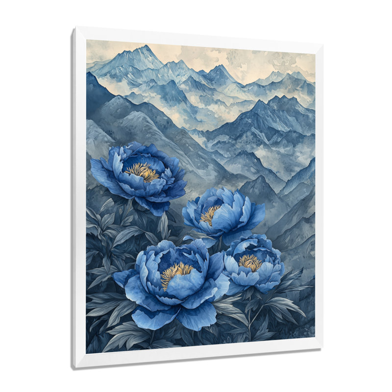 Barrows - Floral Wall Art Prints, H 20 po x l 12 po, Reproduction encadrée d'une seule photo, Blanc