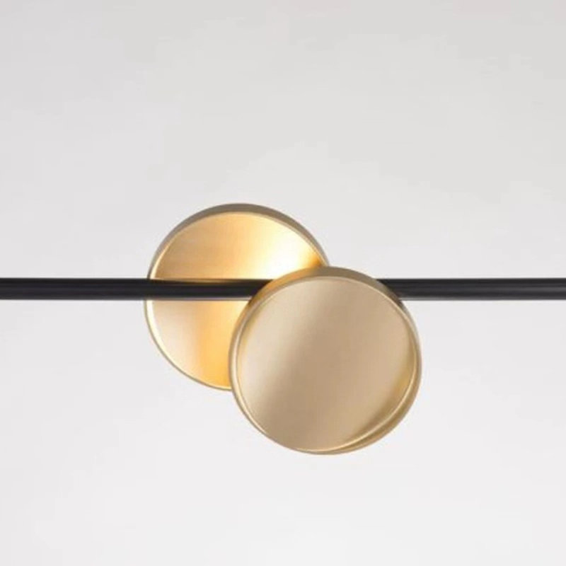 Lustre suspendu en fer Donatella, Bronze brillant, Beige, H 94 po x l 55 po x P 55 po