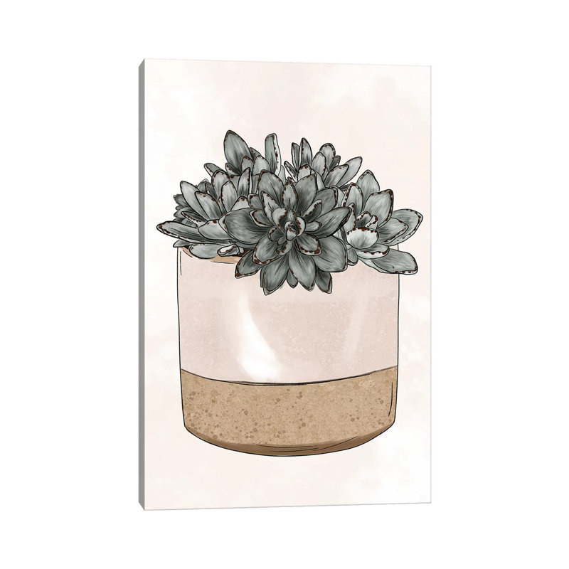 Potted Succulents 1 Piece Wrapped Canvas Painting, 101.6 cm H x 66.04 cm W x 1.91 cm D