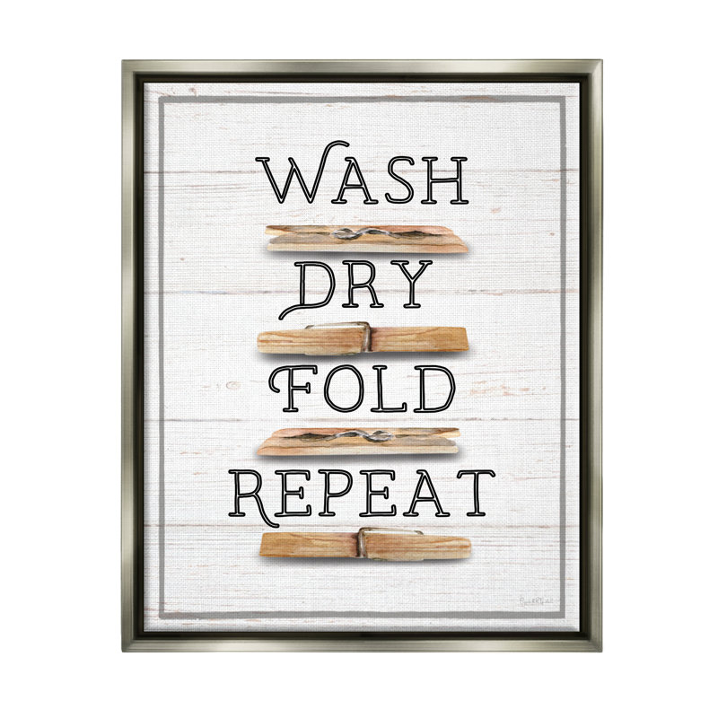 Bb-032-Floater Rustic Laundry Expressions, impression sur toile, Cadre flottant gris lustré, H 21 po x l 17 po x P 1,7 po