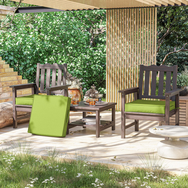 Coussins de siège d'extérieur de 4 po et coussins de siège de salle à manger de 22 po x 22 po , Vert gazon