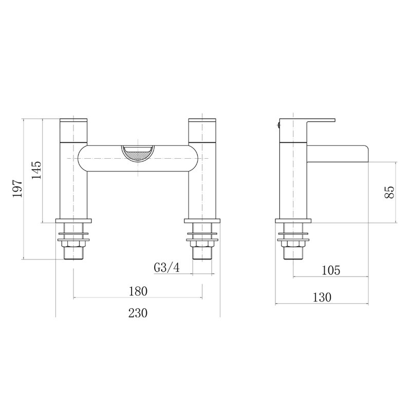 Kucera Deck Roman Tub Faucet Bath Filler
