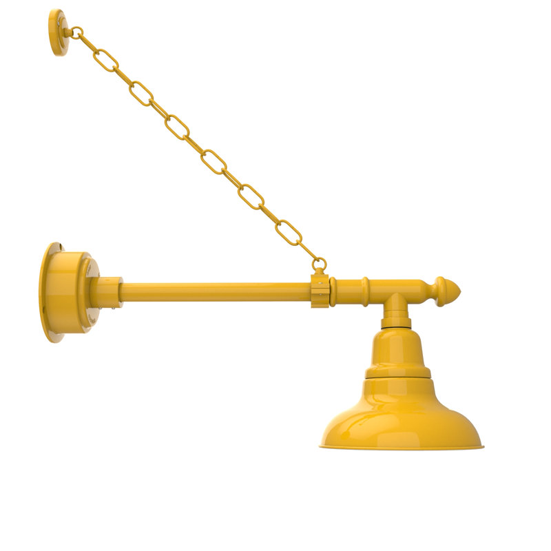 Luminaire de grange d'extérieur à DEL Adesh, H 17 po x l 8 po x P 27 po, Jaune