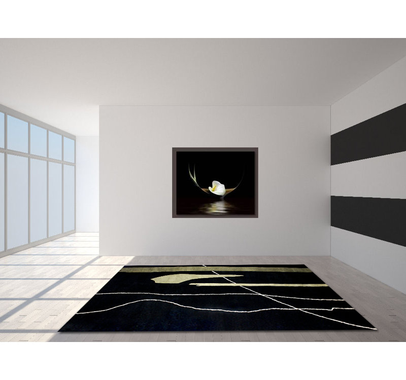 Tapis gris foncé touffeté à la main Lightner, Rectangle 5 pi x 8 pi
