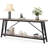70.9” Light Gray & Black Industrial Sofa Table - Extra Long Entryway Console-718802452-718802457
