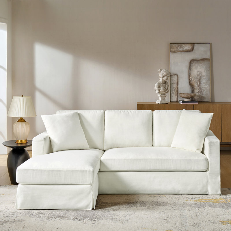Canapé avec housse interchangeable Wimberly, Lin blanc / polyester