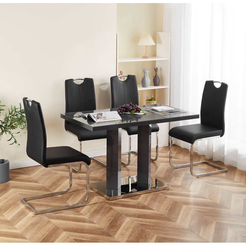 Atuf Dining Set, Black