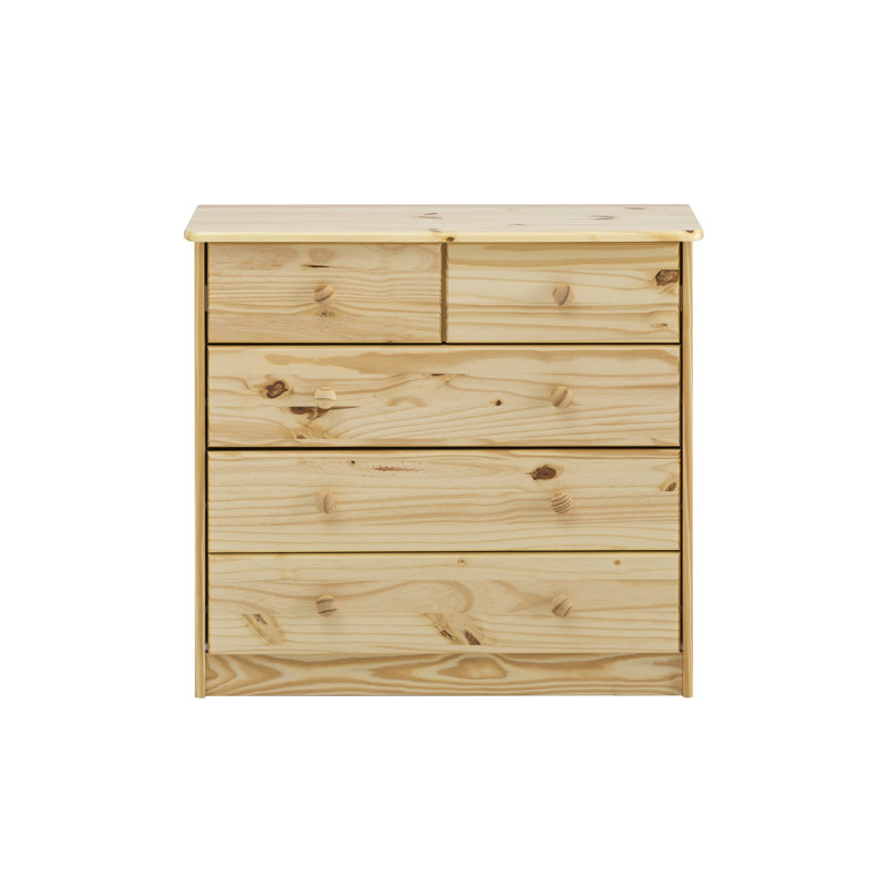 Artush Solid Wood 81cm W 5 - Drawer Chest of Drawers