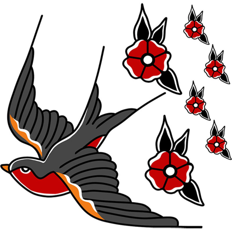 Décalcomanie murale adhésif d’oiseau autocollant 
