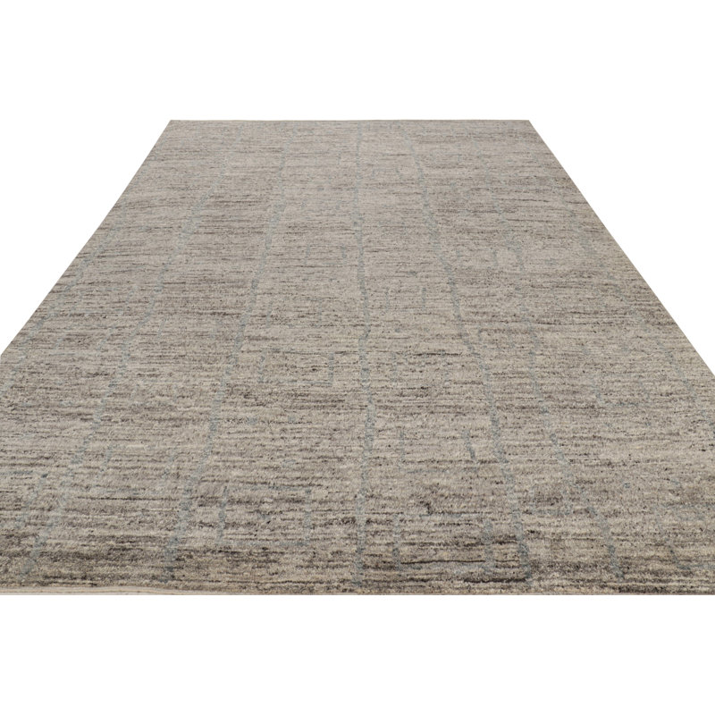 Moroccan Hand Knotted Wool Area Rug, Rectangle 8' x 10'