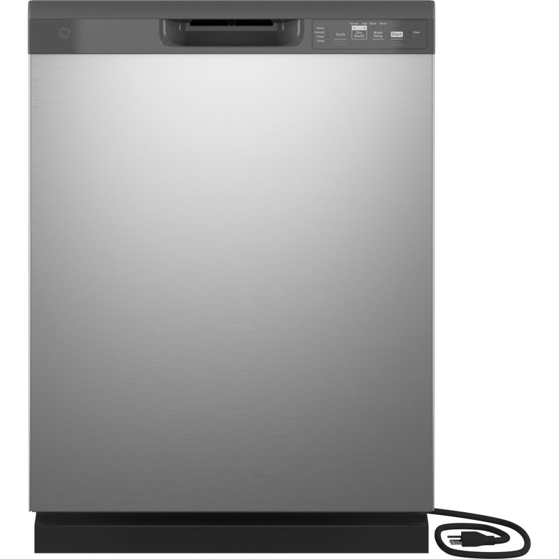 GE® ENERGY STAR® Dishwasher with Front Controls with Power Cord, Stainless Steel