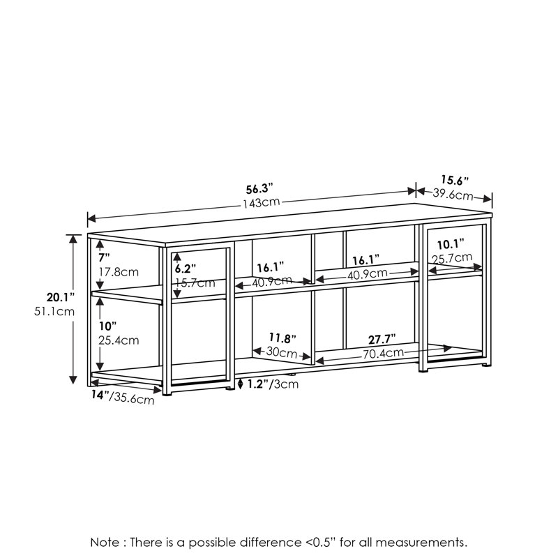 Dontaye TV Stand for TVs up to 60", Black