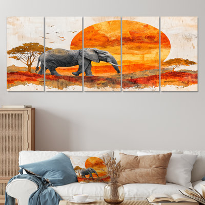 Éléphant «Spirit of the Savannah IV» - Éléphant, art mural - toile d'art moderne
