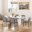Ensemble de salle à manger ovale, table de salle à manger 70 po et chaises rembourrées en lin-2065034681-2065034683-2065034676