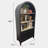 66.7" Tall Arched Bookshelf With Storage Cabinet, Mid-Century Modern 3-Tier Arched Cabinet With Open Display Shelf For Office, Dining Room, Living Room, Black