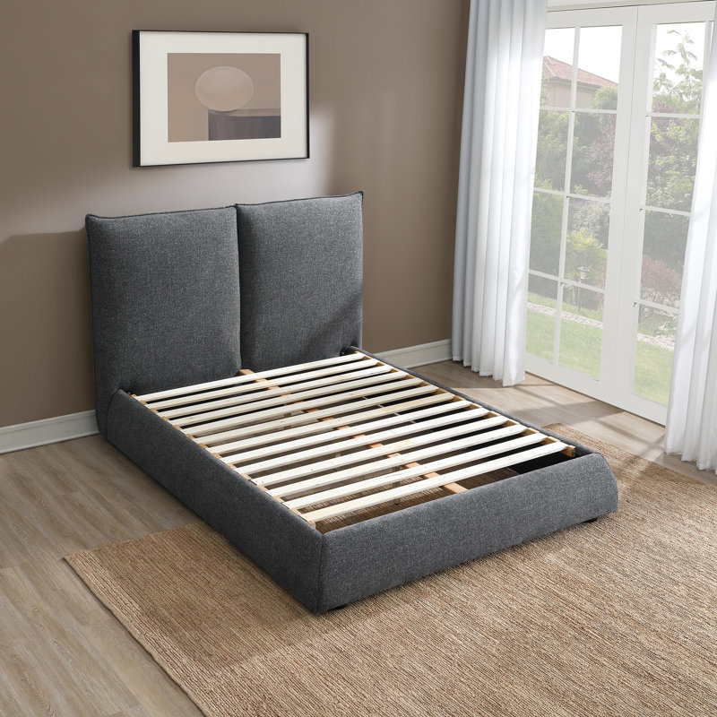 Everby Upholstered Queen Bed, Queen, Gray