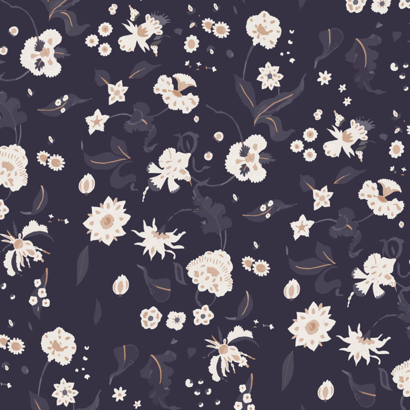 Nomad Floral Bliss 10' L x 24" W Peel and Stick Wallpaper Roll, Currant, Non-pasted, Faux Grasscloth