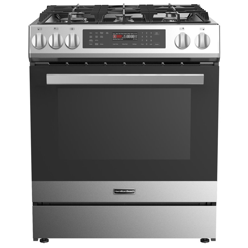Hamilton Beach, cuisinière à convection à double carburant de 30 po, avec commande tactile à DEL, acier inoxydable