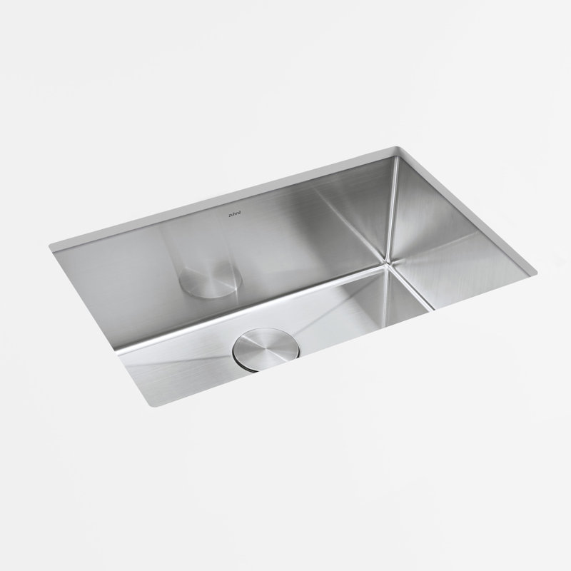 Stainless Steel 28" L x 18" W Undermount Kitchen Sink with Basket Strainer