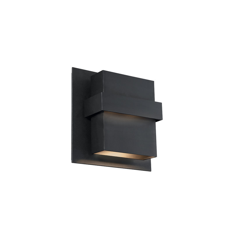 Pandora Dimmable LED Indoor or Outdoor Wall Light, 11" H x 11" W x 4.75" D, Black