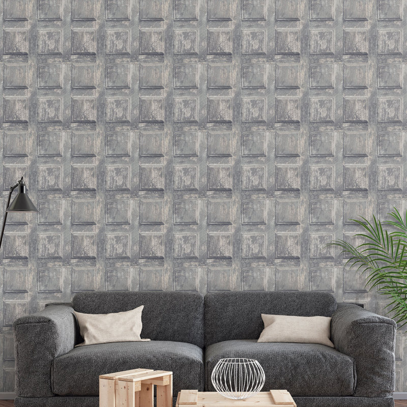 Moorebank 0.1m x 53cm Matte Wallpaper Roll, Dark Grey