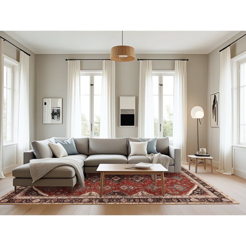 Tapis brun lavable à la machine, Rectangulaire 8 pi x 12 pi