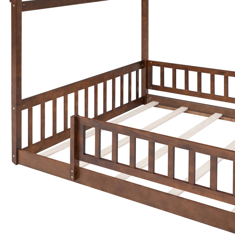 Cadre de lit en bois avec clôture KidsTeensGirlsBoys,