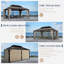 Pavillon de jardin en aluminium à toit double avec toit rigide-94813550