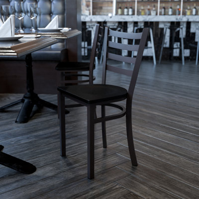 Kendall Clear Coated Ladder Back Metal Restaurant Chair