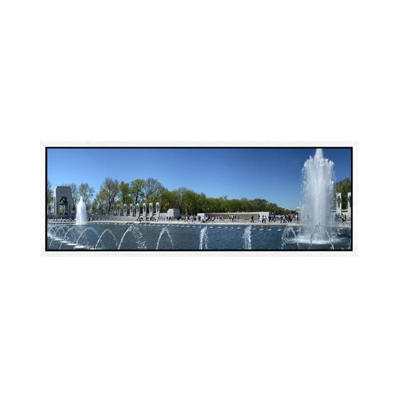 Fountain in a war memorial, National World War II Memorial, Washington DC, USA 1 Piece Panoramic Wall Art on Canvas