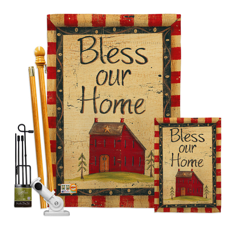 Double Sided 40 in. H x 28 in. W Polyester Flag set