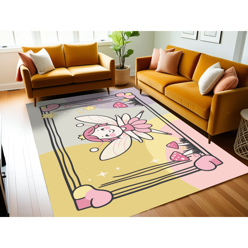 Tapis fantaisie Zoomie pour enfants Zoomie, Rectangulaire 2 pi x 3 pi