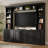 4-Piece Wall Unit Entertainment Center with Bookshelf for TVs Up to 70", Versatile TV Stand with Adjustable Shelf