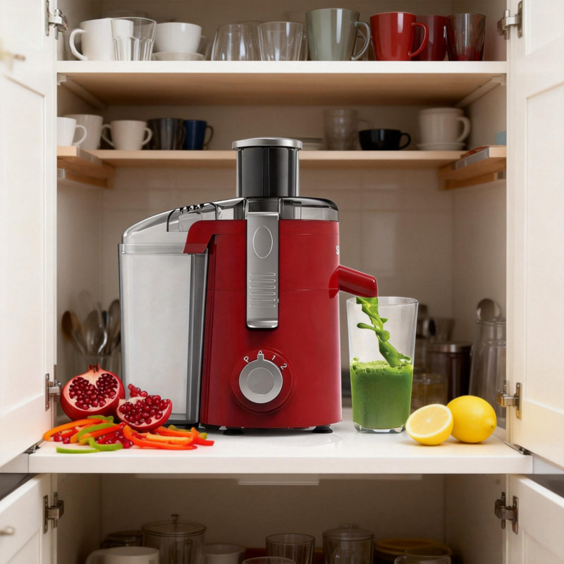 Sifene Juicer, Compact, High-speed, 2.5" Chute, Easy Use/Clean, BPA-free, Red
