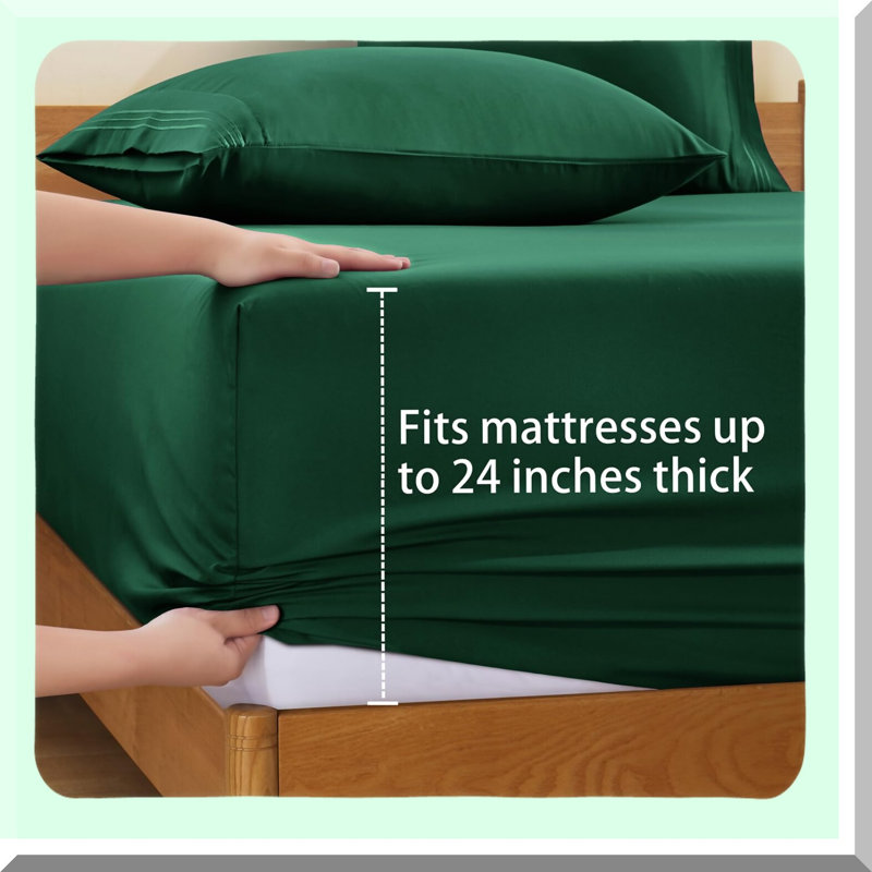 Bliss Viscose Sheets Set - 400 Thread Count Twin Bed Sheets with 16-inch-deep Pockets, Soft & Moisture Wicking, Includes Fitted Sheet, Flat Sheet, and 2 Pillowcases