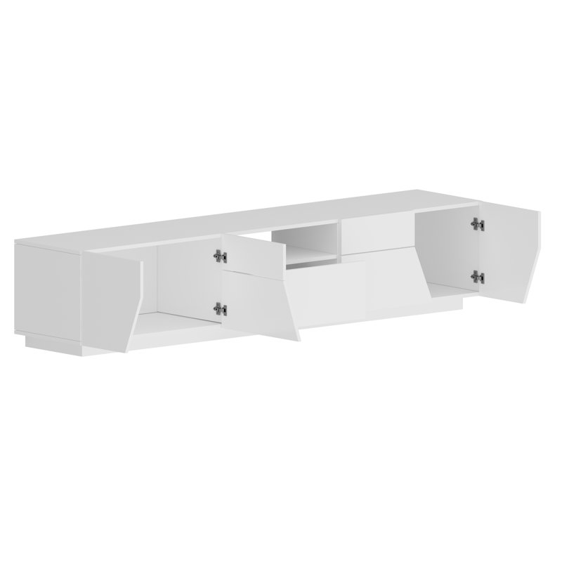 Weisend TV Stand for TVs up to 88", Glossy White