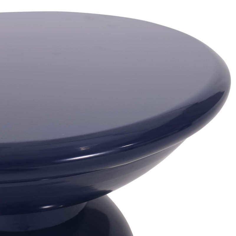 Atira Round Metal Outdoor Side Table , 15'' in. W 15'' in. D, Navy Blue