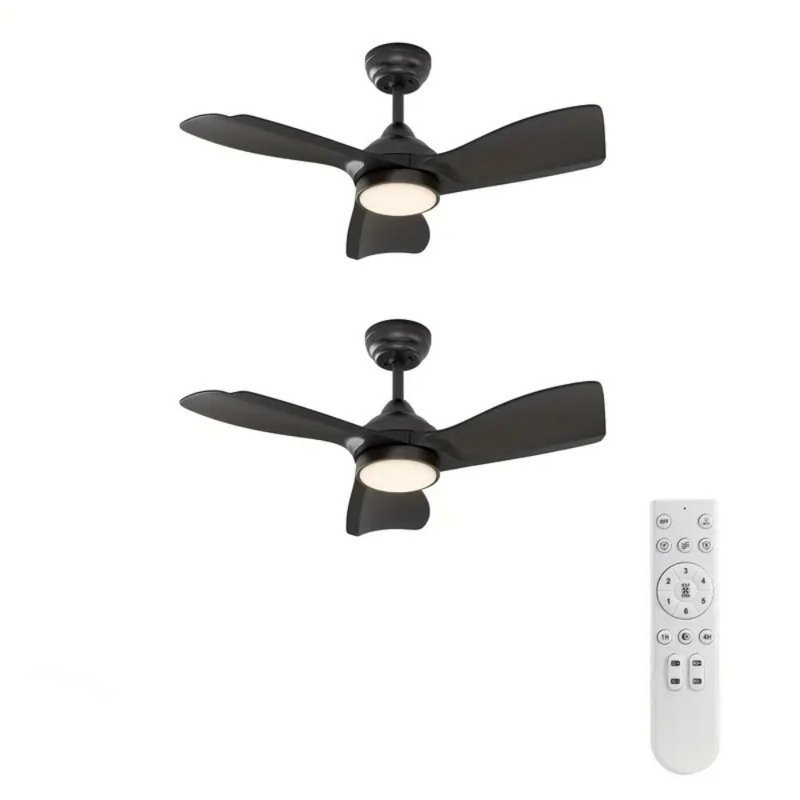 Indoor Ceiling Fans With Lights And Remote Control, 6 Speeds Slient Reversible DC Motor, 3 Color Dimmable LED Light, Timer, 5 Blades