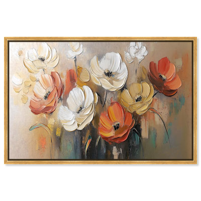 «Frosted Flame Flower I», art floral glam sur toile par Art Remedy