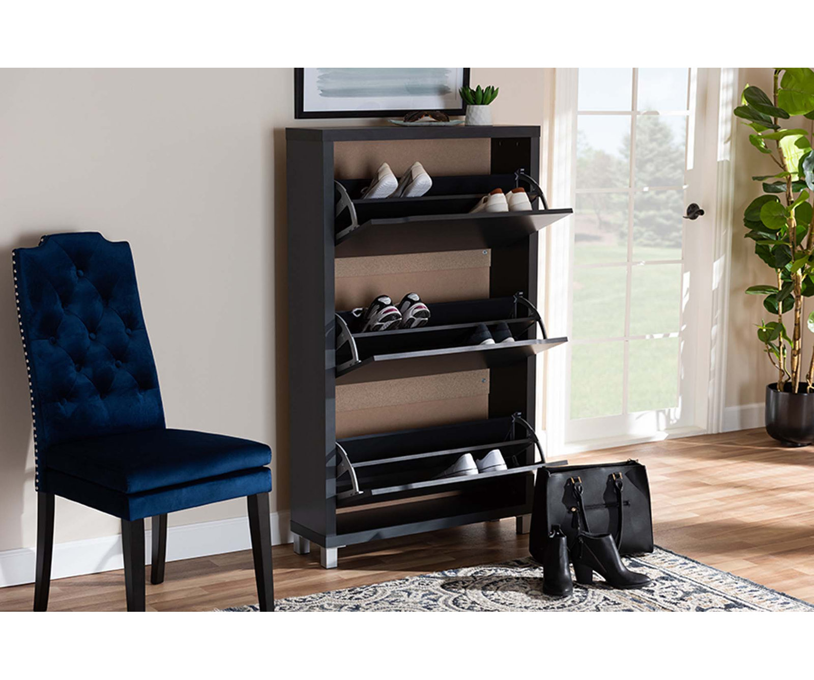 Simms Shoe Storage Cabinet, Gray