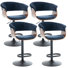 Adjustable Height Bar Stools With Fabric Seat Swivel Stool With Backrest For Kitchen Island, Bar, Home Pub