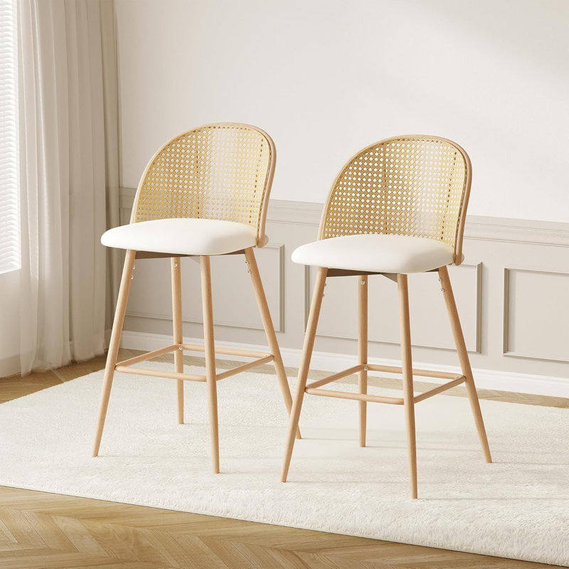 29”H Swivel Upholstered Counter & Bar Stool (Set Of 4), 40.16" Seat Height