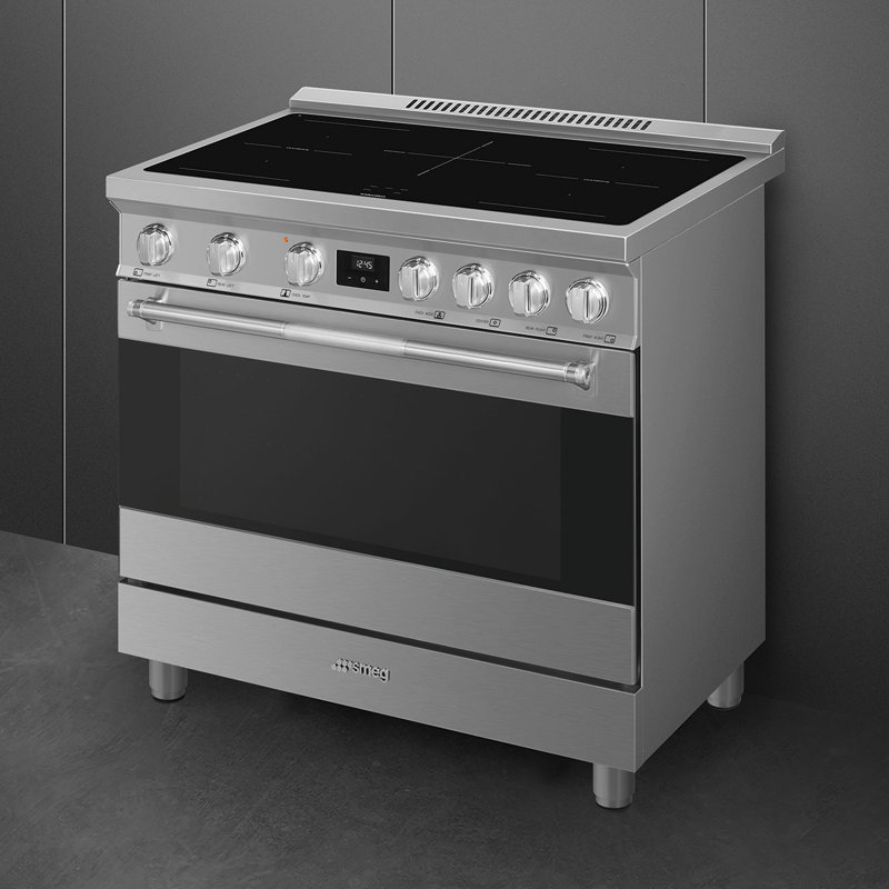 SMEG Cuisinière à induction 36 po Professional, Acier Inoxydable, Electrique